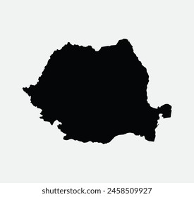 Map of Romania outline silhouette graphic element Illustration template design
