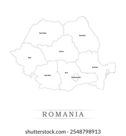Karte Rumäniens mit Vertretung der Verwaltungseinheiten