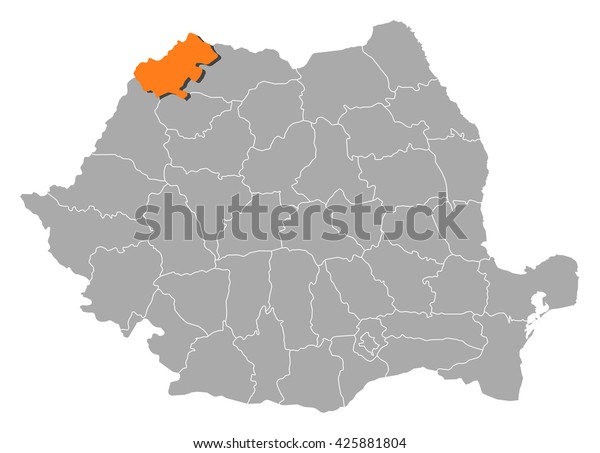 Satu Mare Romania Map Map Romania Satu Mare Stock Vector (Royalty Free) 425881804 | Shutterstock