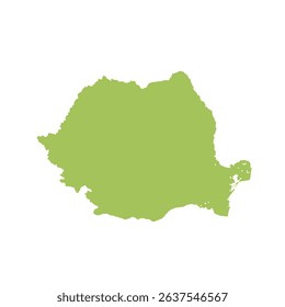 Map of Romania, sign silhouette. World Map Globe. Vector Illustration isolated on white background. Europe continent.