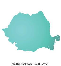 Map of Romania, sign silhouette. World Map Globe. Vector Illustration isolated on white background. Europe continent.