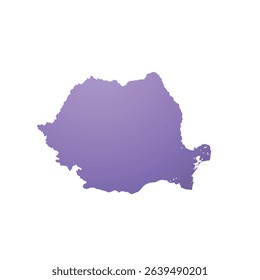 Map of Romania, sign silhouette. World Map Globe. Vector Illustration isolated on white background. Europe continent.