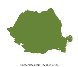 Mapa de Rumania, silueta de signos. Mapa mundial Globo. Ilustración vectorial aislada sobre fondo blanco. Continente europeo.