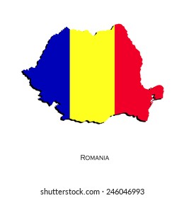 Map of Romania  for your design, concept Illustration.