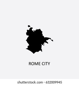 Map of Rome City - Italy Vector Illustration
