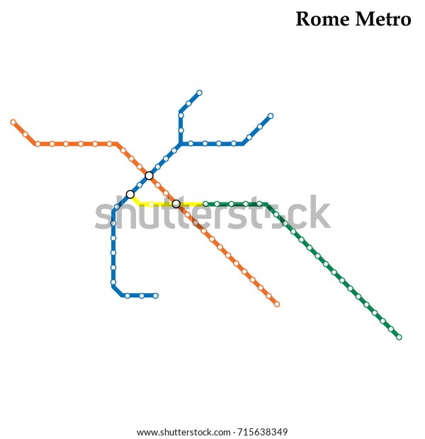 Map Rome Metro Subway Template City Stock Vector (Royalty Free ...