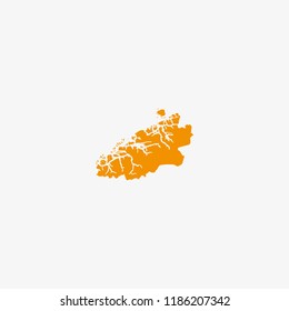 Map of Romsdal - Norway Vector Illustration
