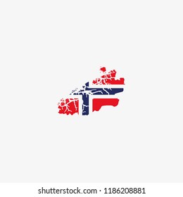 Map of Romsdal - Norway Vector Illustration
