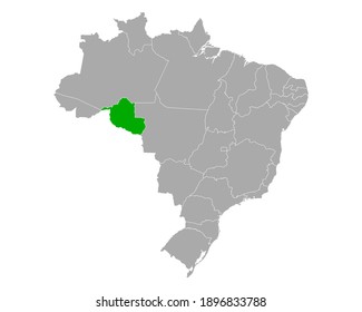 Map of Rondonia in Brazil on white