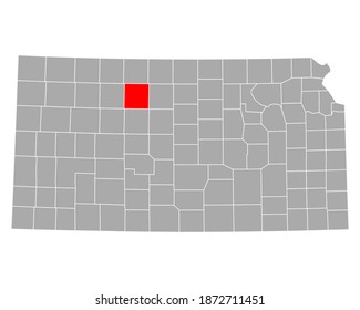 Map of Rooks in Kansas on white