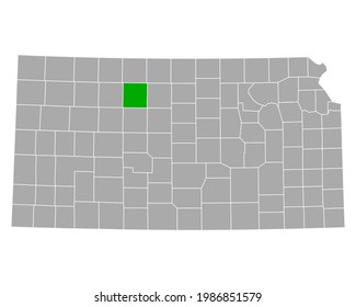 Mapa de rooks en Kansas en blanco
