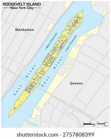 Map of Roosevelt Island, New York