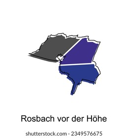 Map of Rosbach Vor Der Hohe modern with outline style vector design, World Map International vector template