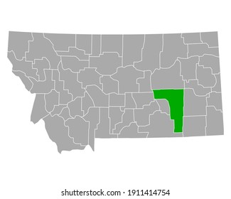 Map of Rosebud in Montana on white