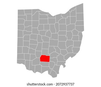 Mapa de Ross en Ohio sobre fondo blanco