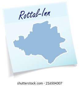 Map of Rottal Inn as sticky note in blue