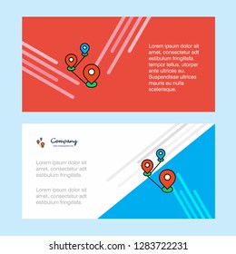 Map route  abstract corporate business banner template, horizontal advertising business banner.