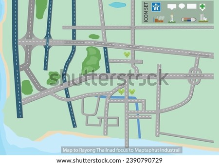 Map of the route from Bangkok to the Map Ta Phut Industrial Estate, with main interchanges highlighted for partial use. The background is primarily green and sea.