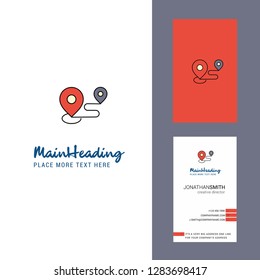 Map route  Creative Logo and business card. vertical Design Vector