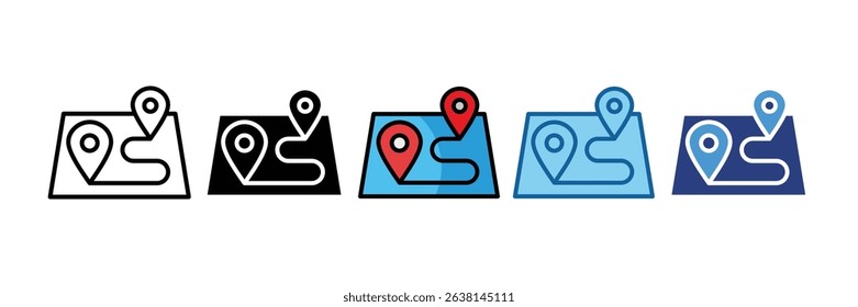 Map Route Icon Element For Design