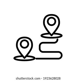 Map Route icon line style vector