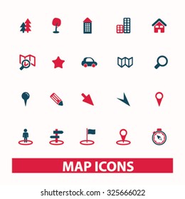 map, route, navigation icons