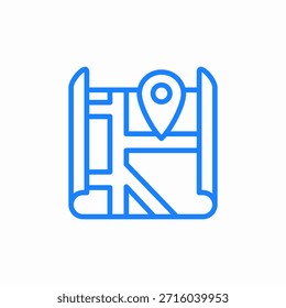 Mapa Ruta Pin Icono Signo Vector