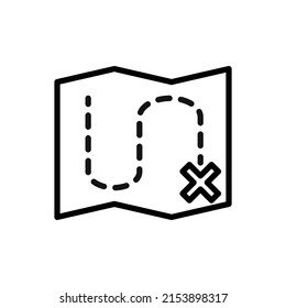 Map, route simple icon vector. Flat design