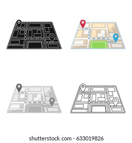 Map with the route taxi movement.Taxi station navigator for conveying passengers. Taxi station single icon in cartoon style vector symbol stock illustration