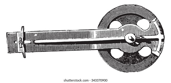 Map of the rule compass, vintage engraved illustration. Industrial encyclopedia E.-O. Lami - 1875.