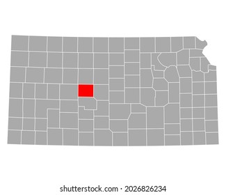 Map of Rush in Kansas on white