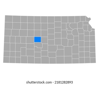 Mapa de Rush en Kansas en blanco