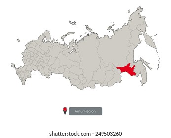 Map of Russia. Amur Region
