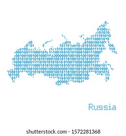map of Russia from binary code vector illustration