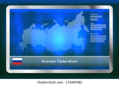 Map of Russia in computer game interface