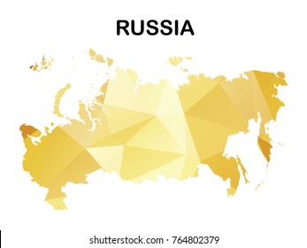Map Russia country polygon. Icon symbol isolated on white background. Vector illustration.