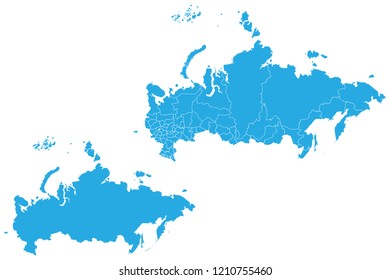 Map - Russia Couple Set , Map of Russia,Vector illustration eps 10.