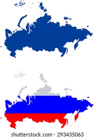 Map Of Russia With Flag