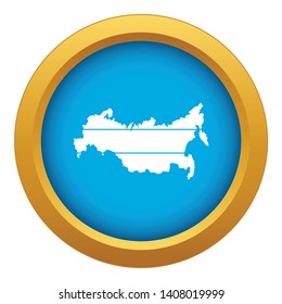 Map of Russia icon blue vector isolated on white background for any design