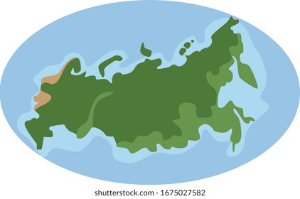 Mapa de Rusia, ilustración, vector de fondo blanco.