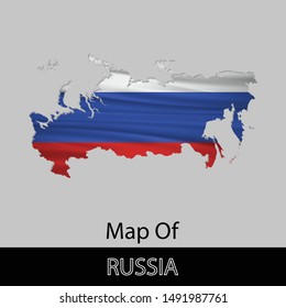 Map of Russia, isolated on gray background. Vector illustration