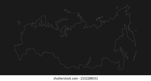 Map of Russia on dark background, aggressor, war vector