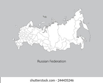 Map of Russia on gray background. Vector illustration