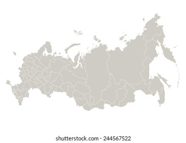 Map of Russia on white background. Vector illustration