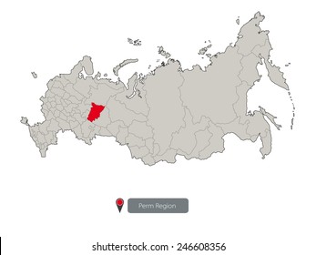 Map of Russia. Perm Region
