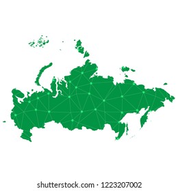 Map of Russia from Polygonal wire frame low poly mesh,Russia map Vector Illustration EPS10.