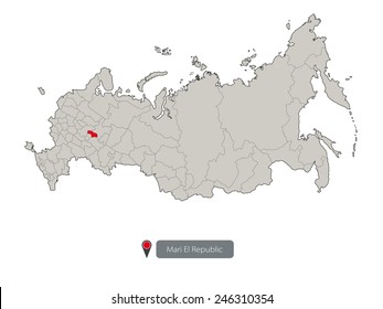 Map of Russia. Republic of Mari El