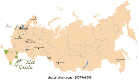 map russia rice