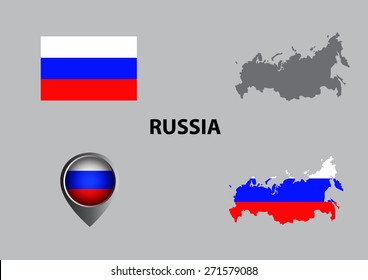 Map of Russia and symbol