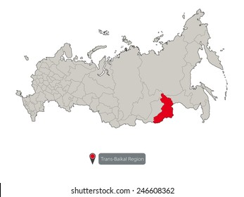 Map of Russia. Trans-Baikal Region
